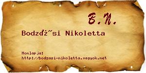 Bodzási Nikoletta névjegykártya