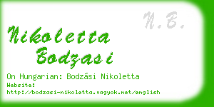nikoletta bodzasi business card